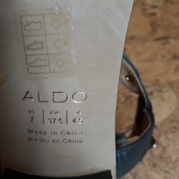 Aldo Thong Sandals-Navy and Gold - Picture 3 of 3